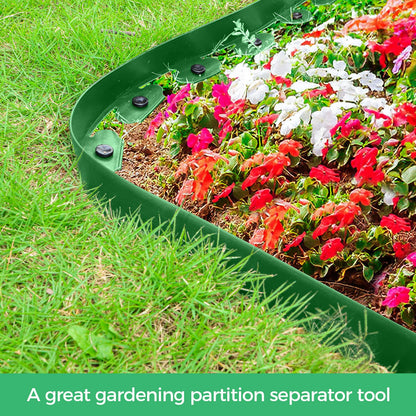 2-Inch x 66 FT Landscape Edging Border with 100 Spikes, No Dig Garden Border Edging Kit, Plastic Edging Border Flexible for Garden Flower Beds Lawn Yard Paver Pathway (Black)