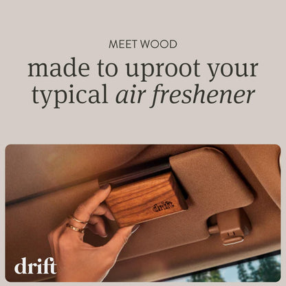 Drift Car Air Freshener - The Original Wood Air Freshener - Car Odor Eliminator - Long Lasting Scent - Metal Clip - Essential Oils - Clean Ingredients - Teak Scent 3 Pack Refill - NO CLIP INCLUDED