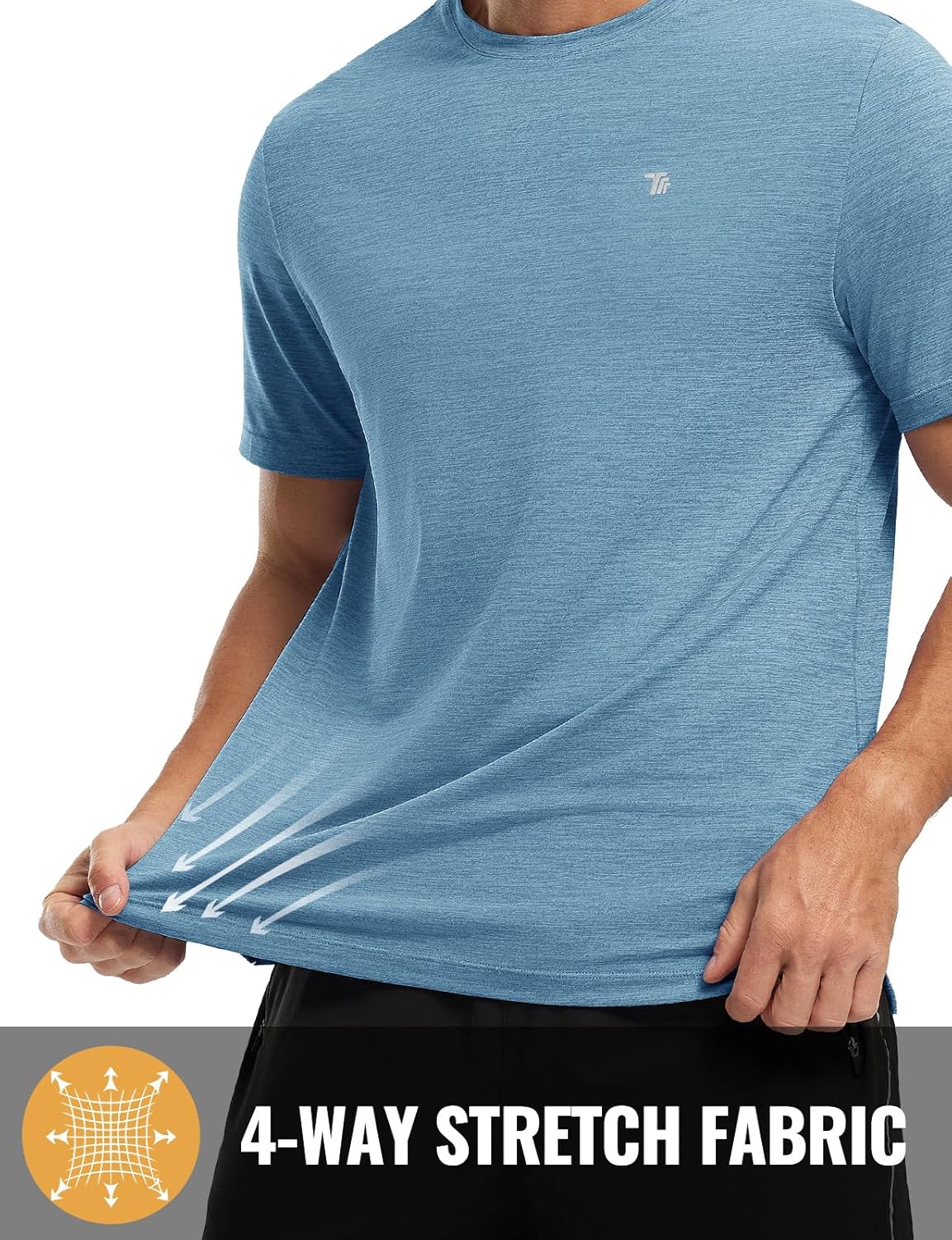 Rdruko Herren Kurzarm Trainingsshirts – Trockene Passform – Feuchtigkeitstransportierend – Für Laufen, Fitnessstudio, aktiven Sport