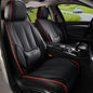 Coverado Car Seat Covers 5 Pieces, Full Set Universal Seat Covers for Cars, Waterproof Nappa Leather Auto Seat Protectors with Head Pillow, Car Interiors Fit for Most Sedans SUV Pick-up Truck, Black