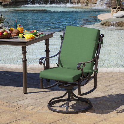 Arden 2-Pack Outdoor Patio Dining Chair Cushion, 20x44, Rain-Proof Seat Pad, Fade-Resistant Outdoor Cushion Black Cabana Stripe