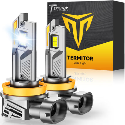 Termitor 2026 Upgraded H13/9008 Light Bulbs, 100,000LM 15X Ultra-Bright, 6500K Pure White 9008/H13 Fog Light Off-Road Conversion Kits, Easy Plug-N-Play Installation, IP68 Waterproof, Pack of 2
