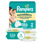 Pampers Swaddlers Disposable Baby Diapers Size 1, One Month Supply (198 Count) with Sensitive Water Based Baby Wipes 6X Pop-Top Packs (336 Count)