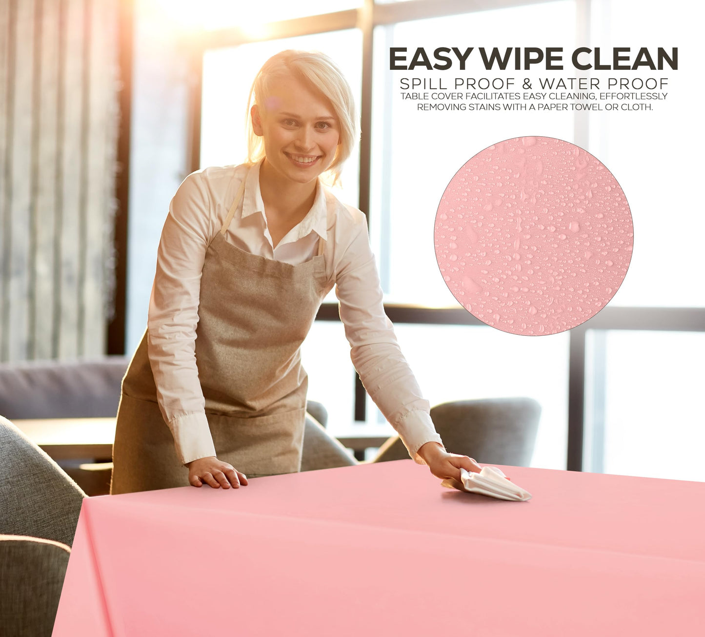 Utopia Kitchen Einweg-Tischdecke aus Kunststoff (12er Pack – 137x274 cm) Weiß Rechteckige Tischdecke Wasserdicht Schmutzabweisend Party-Tischdecke