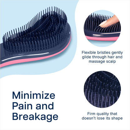 Crave Naturals Glide Thru Entwirrbürste für Erwachsene und Kinder. Entwirrbürste für natürliches, lockiges, glattes, nasses oder trockenes Haar. Haarbürsten für Frauen. Stylingbürste (Blau)
