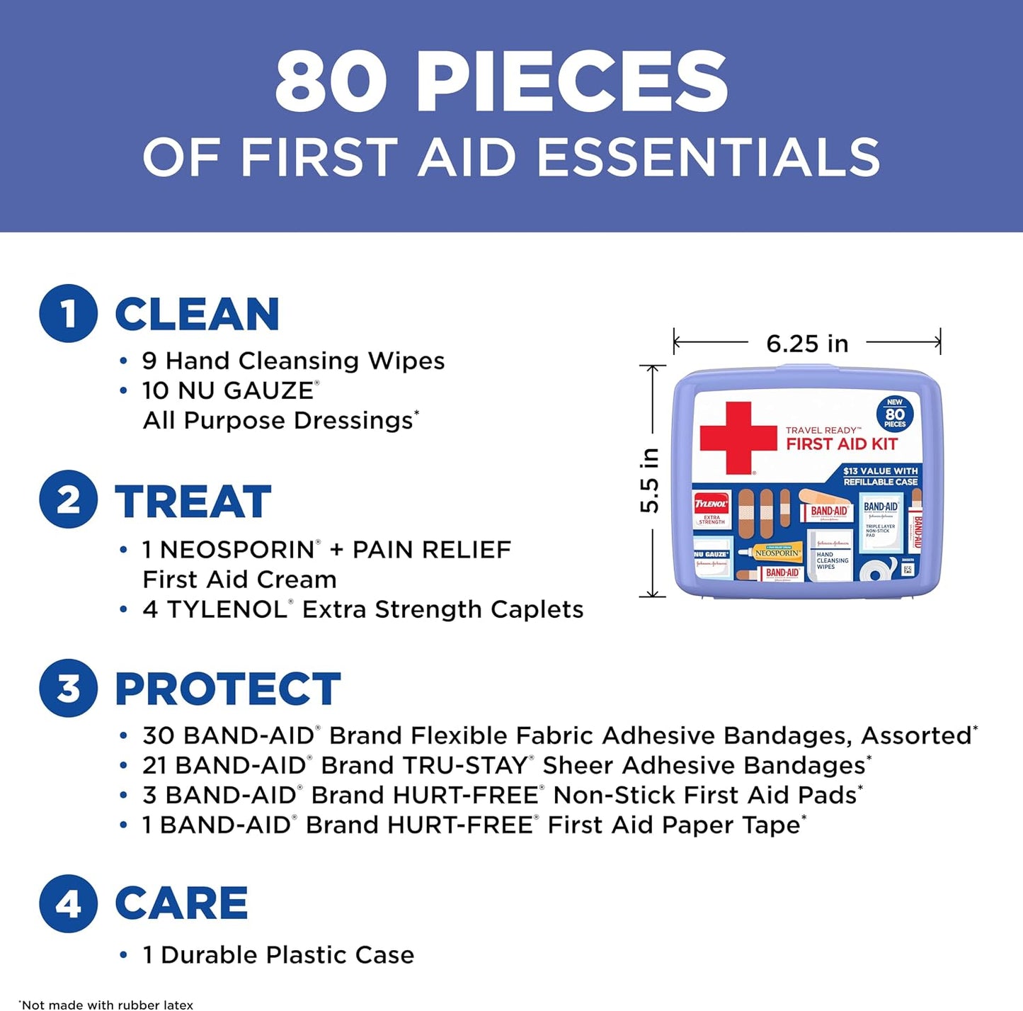 BAND-AID Brand Travel Ready Portable Emergency First Aid Kit