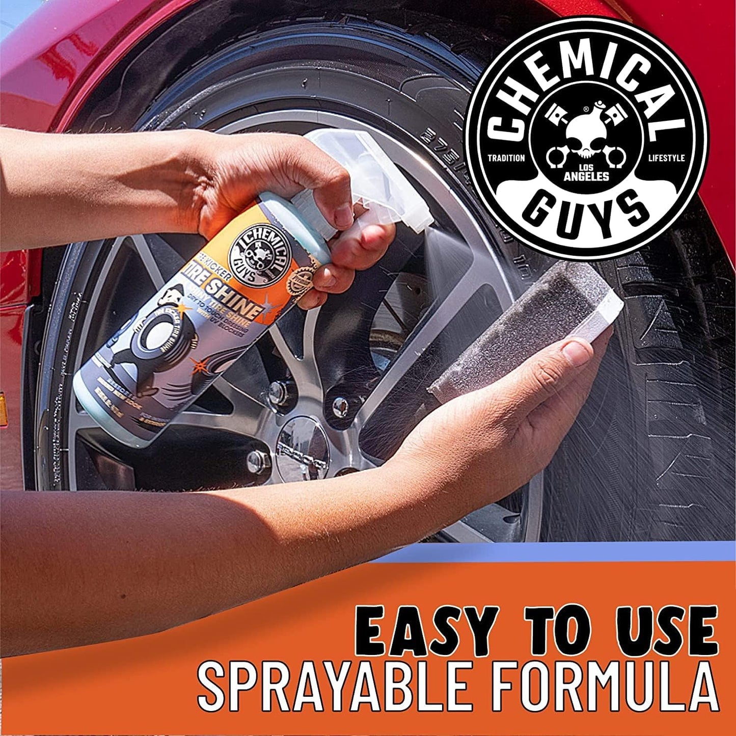 Chemical Guys Tire Kicker Sprayable Extra Glossy Reifenglanz (Wirkt auf Gummi, Vinyl & Kunststoff), Ideal für Autos, LKWs, SUVs, Motorräder, Wohnmobile & Mehr, 473 ml