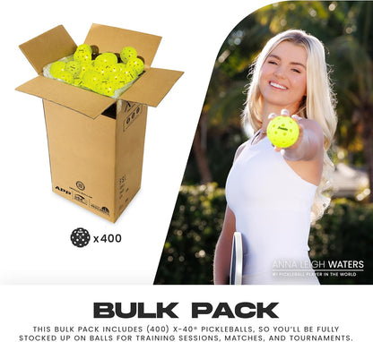 Franklin Sports Outdoor-Pickleballs – X-40 Pickleballbälle – von USA Pickleball (USAPA) zugelassen – offizieller US Open Ball – 3er-, 12er- und 100er-Bulk-Packs Pickleballs