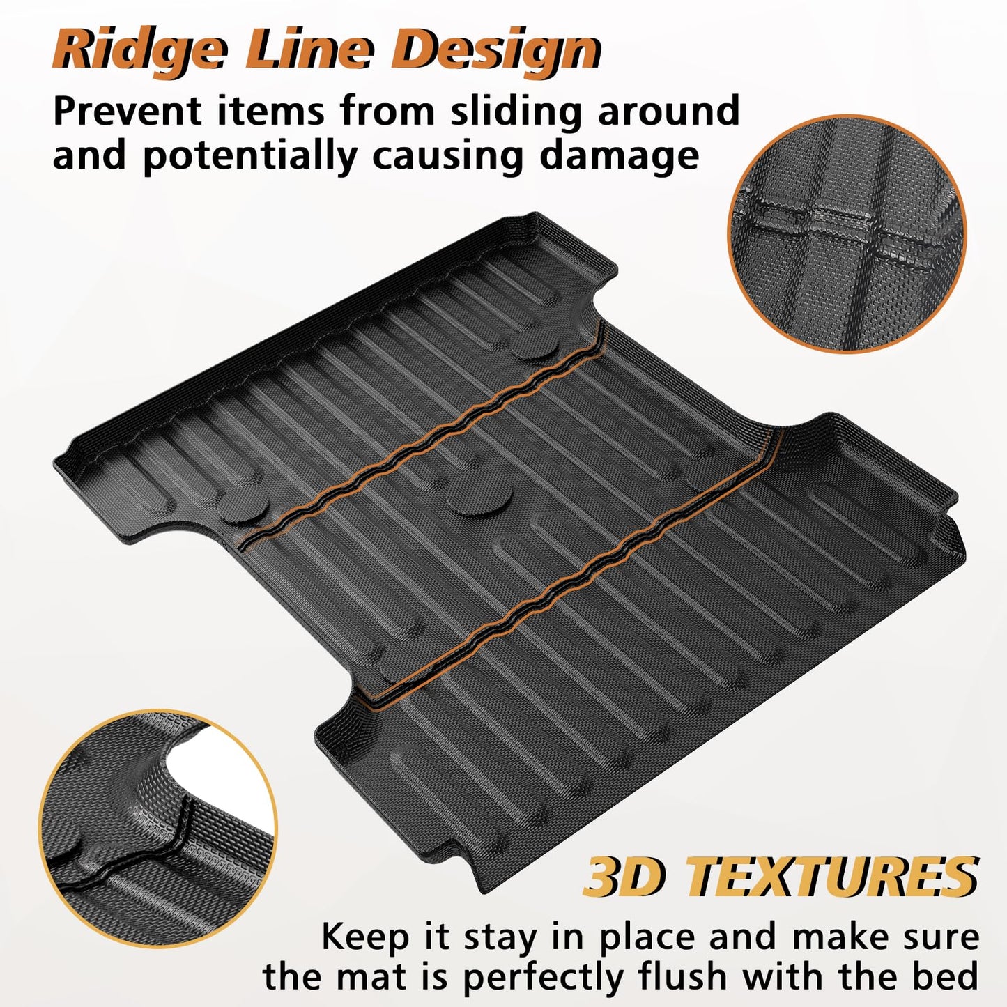 TripleAliners Truck Mat Compatible with 2019-2026 Chevy Silverado 1500 / GMC Sierra 1500 6.6FT Accessories, Truck Bed Mat Heavy Duty Custom Fit All Weather Protection TPE Pickup Liner, Standard Bed