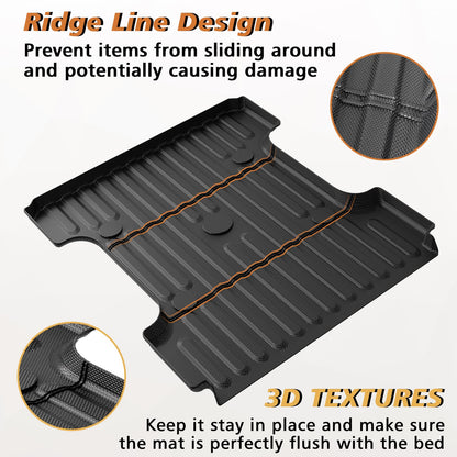 TripleAliners Truck Mat Compatible with 2019-2026 Chevy Silverado 1500 / GMC Sierra 1500 6.6FT Accessories, Truck Bed Mat Heavy Duty Custom Fit All Weather Protection TPE Pickup Liner, Standard Bed