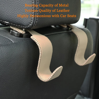 Amooca 4-Pack Car Headrest Hooks Vehicle Storage Organizer for Purses Handbags Groceries Backpack Coats –Holds 55lbs 360° Rotating Black