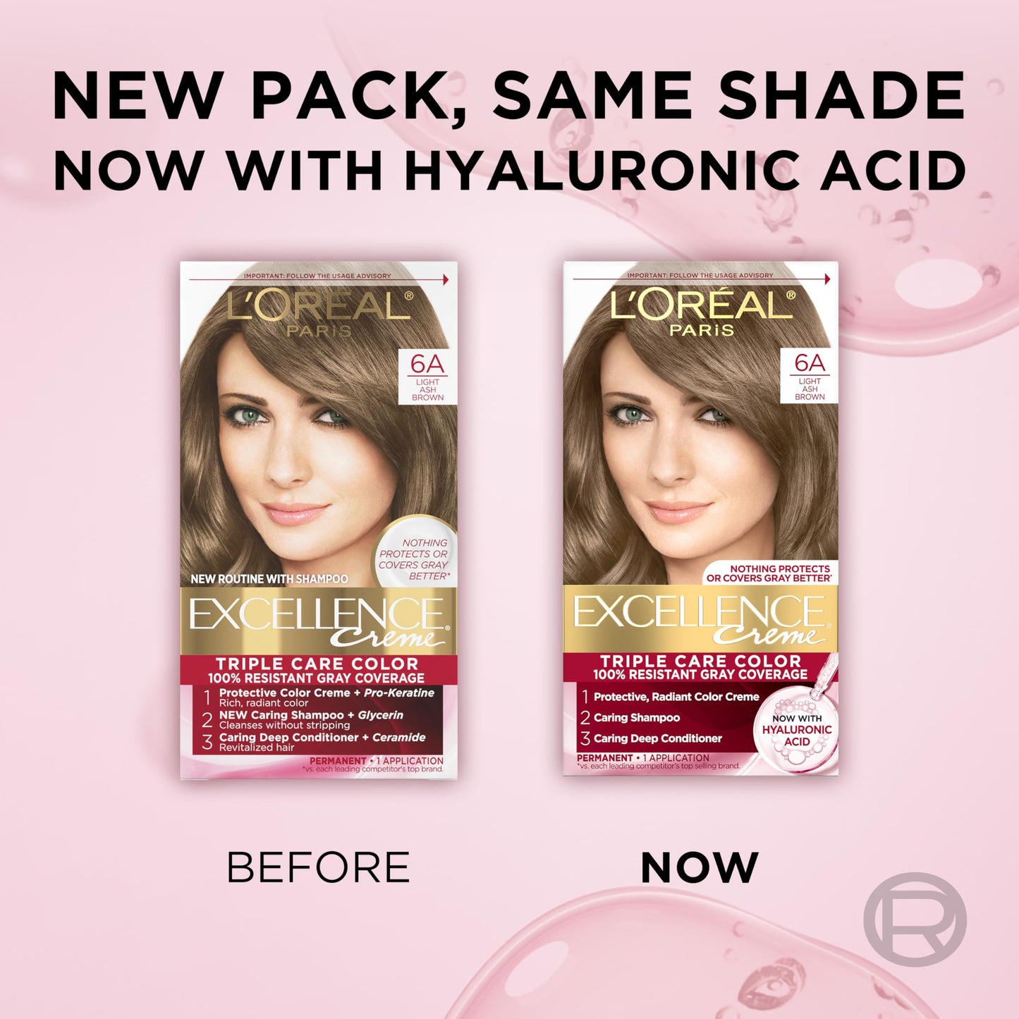 L'Oréal Paris Excellence Crème Permanente Haarfarbe, dreifache Pflegehaarfarbe mit Hyaluronsäure für 100% Grauabdeckung, 4AR Dunkles Schokobraun, 1 Packung (Verpackung kann variieren)