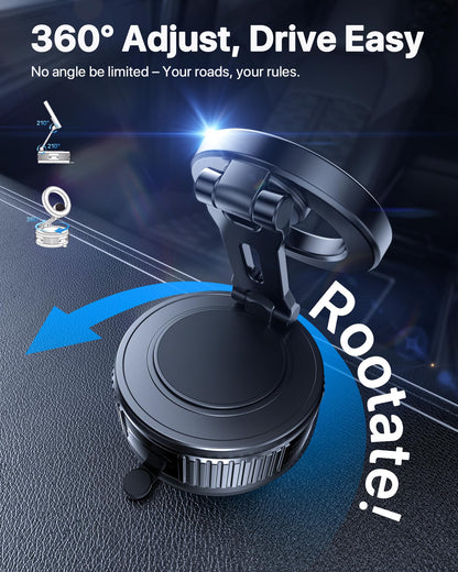 Miracase Car Phone Mount, [Upgraded Strong Military Grade Suction Cup] Long Arm Phone Holder for Car Dashboard Windshield Vent, Hands Free Cell Phone Holder Compatible with All Mobile Phones