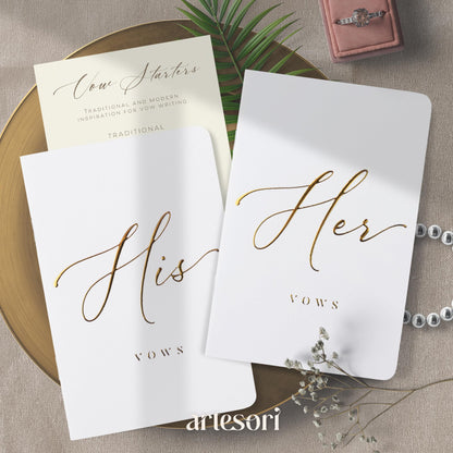 ARTESORI Premium Ehegelübde-Buch für Sie & Ihn, Soft-Touch, Goldfolie, 28 linierte Seiten, Ehegelübde-Bücher für Sie und Ihn, Hochzeits-Essentials, Hochzeits-Geschenkideen, Geschenke für Sie und Ihn [Weiß & Schwarz]