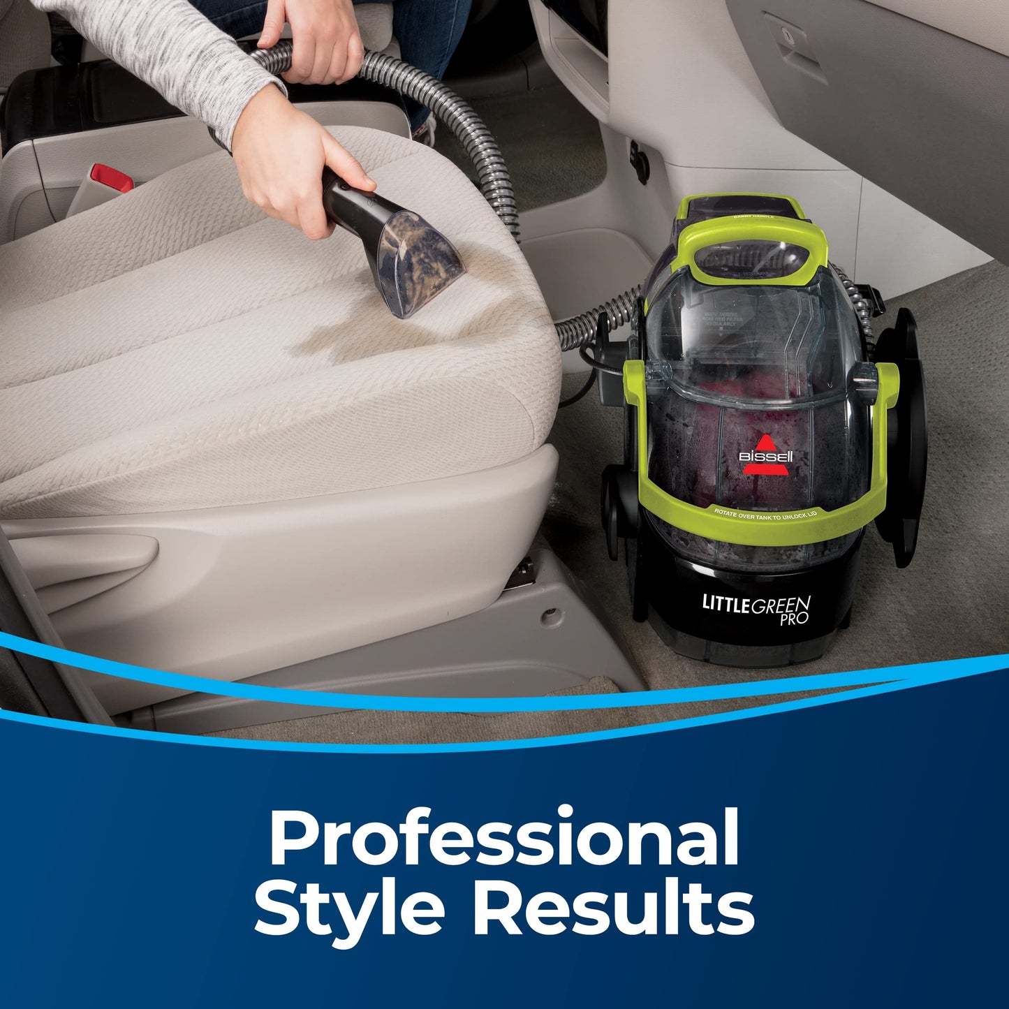 BISSELL Spotclean Professional Portable Carpet And Upholstery Deep Cleaner With Full-Sized 5.9 Amp, 5Ft Hose With 3" Tough Stain Brush, 3-In-1 Stair And Hydro-Rinse Self-Cleaning Tools, 2891B