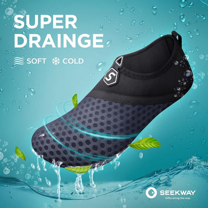 SEEKWAY Wasserschuhe Damen Herren Schnelltrocknend Badeschuhe Aquaschuhe Barfuß Rutschfest Schwimmen Pool Outdoor Surfen Fluss See Yoga