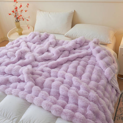 LIFEREVO Fluffy Faux Rabbit Fur Bubble Throw Review: Softness Redefined