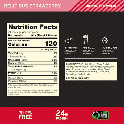 OPTIMUM NUTRITION Gold Standard 100% Whey Protein Powder, Banana Cream, 907g - [packaging may vary]