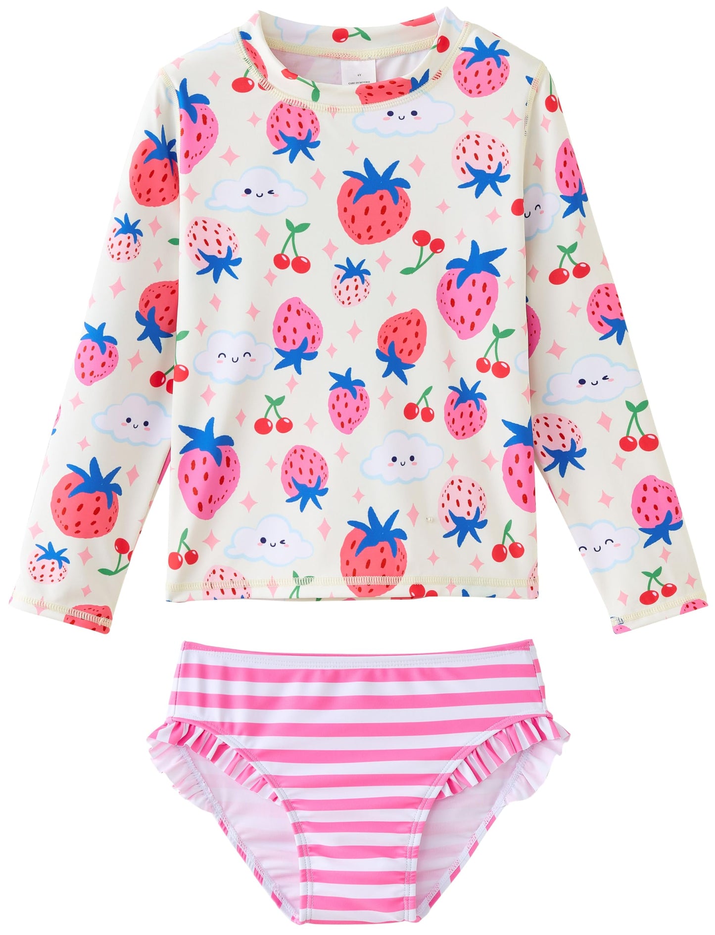 UMELOK Toddler and Little Girls Rash Guard Sets with Bikini Bottoms Swimwear
