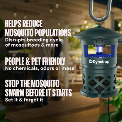 Dynatrap DT1130SR 1/2 Acre Mosquito & Flying Insect Outdoor Trap and Killer – Kills Mosquitoes, Flies, Wasps, Gnats, & Other Flying Insects - Bug Zapper Alternative – Black