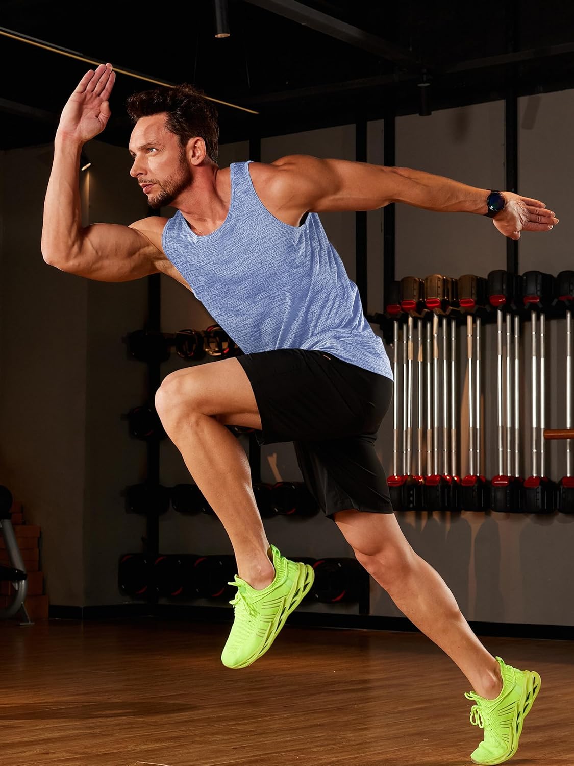 TACVASEN Herren Tanktops Schnelltrocknend Ärmelloses Workout Muskelshirt Sport Bodybuilding Fitness Performance T-Shirts
