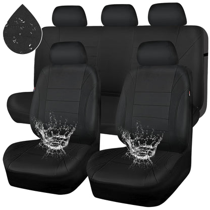 CAR Pass Neoprene Waterproof Two Front Car Seat Covers Set- Universal Fit for Vehicles, Airbag Compatiable(Black)