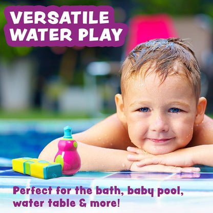 Tub Works® Construction™ Trucks Schimmelfreies Badespielzeug, 6er-Pack | Versiegeltes Design ohne Löcher hält Feuchtigkeit fern | Weich, quetschbar und schwimmt auf dem Wasser | Baby- und Kleinkind-Badespielzeug | Kinderauto-Spielzeug