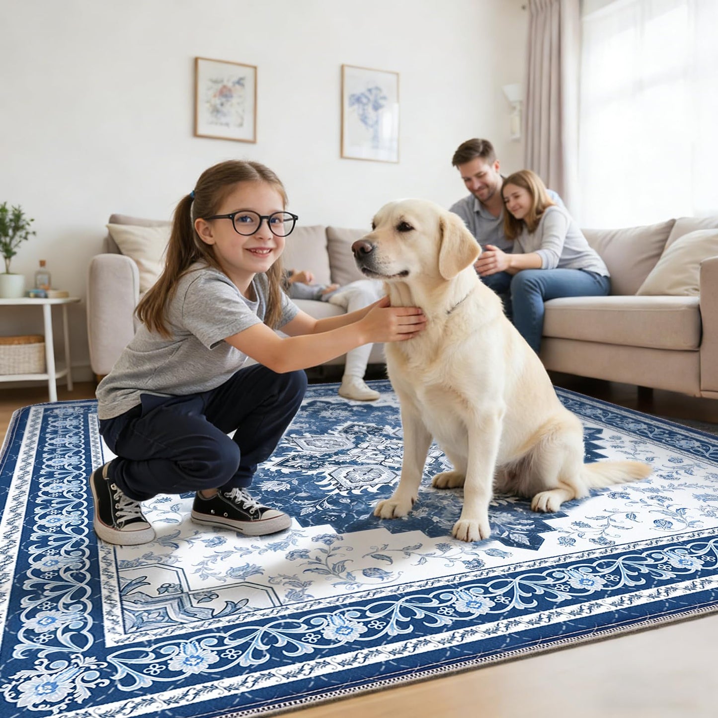 INVENHO Washable Pee Pads for Dogs 72"x72" Reusable Dog Pads Extra Large Upgrade Non-Slip Dog Pee Pads Heavy Absorbency Puppy Pee Pads Quick Dry Whelping Pads/Waterproof Puppy Training Pad