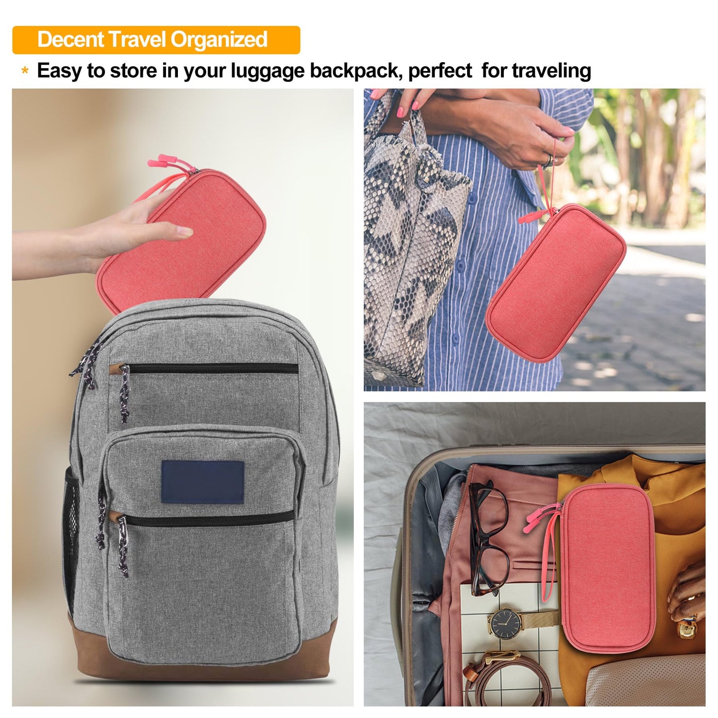 Elonbo Kit Bag, EpiPen Carrying Case, Travel Medicine Kit for 2 Epi Pens or Auvi Q, Asthma Inhaler, Nasal Spray, Allergy Meds, Diabetic Supplies, Ventolin Inhaler Organize Holder Case, Black