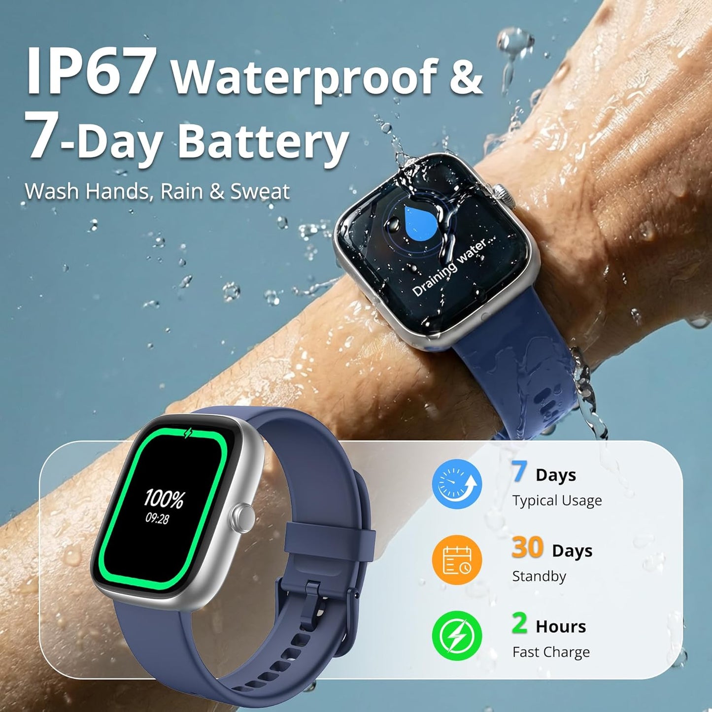 Smart Watch for Men Women (Answer/Make Call), 1.83" HD Fitness Tracker with Heart Rate/SpO2/Sleep Monitor
