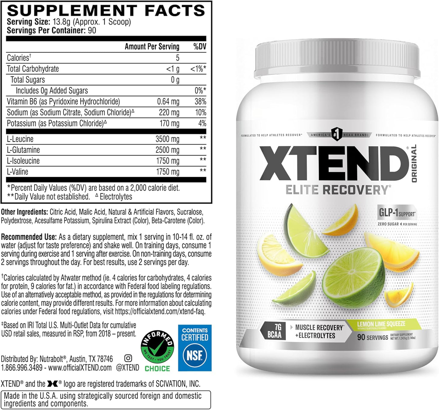 Xtend Amino Acids 90 Serves Italian Glacial Grape 1.28 kg