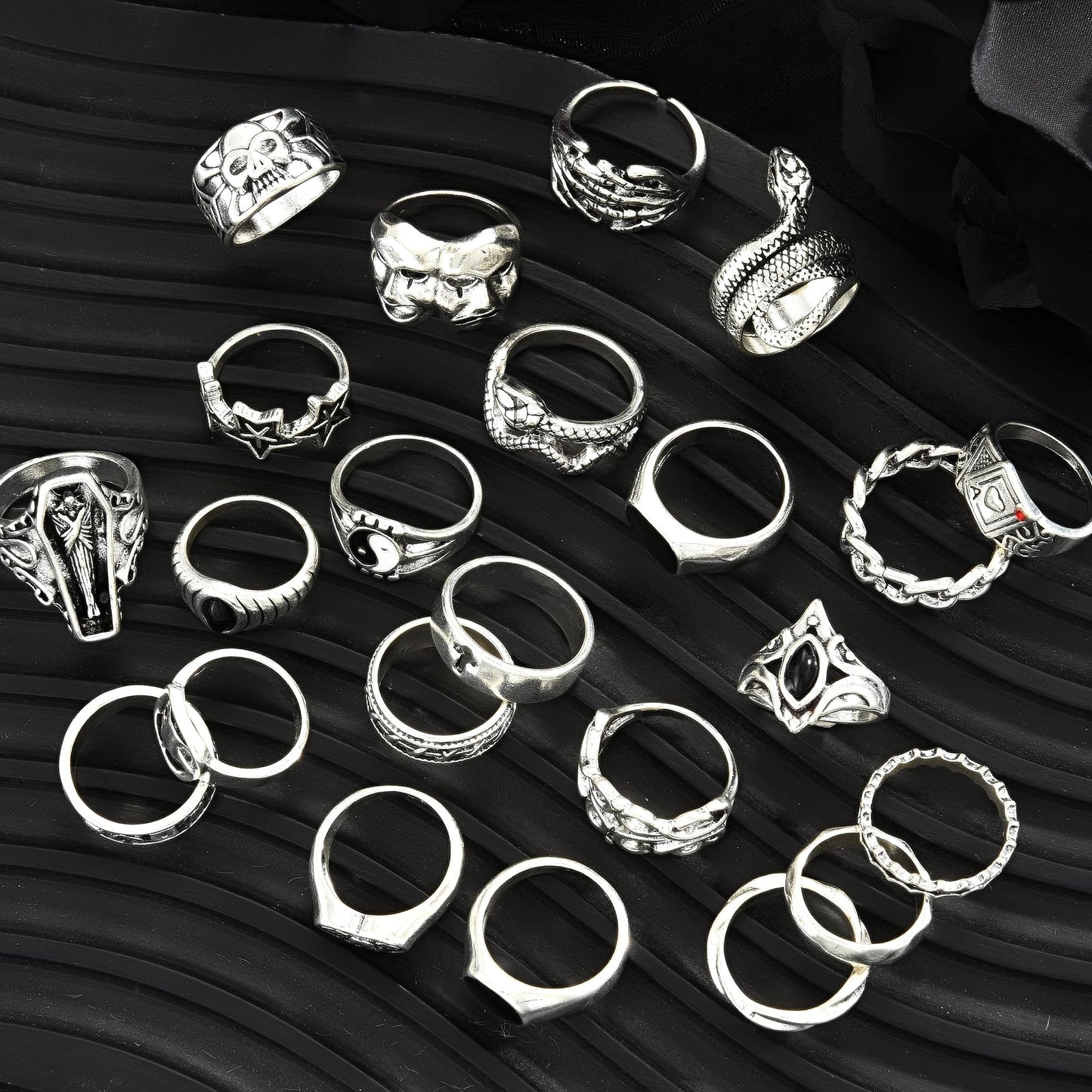 FAXHION 24-60 Pcs Gold Stackable Rings for Women, Knuckle Rings Chunky Gold Ring Set Dainty Stacking Cute Rings, Multiple Sizes Cute Jewelry Set Gift