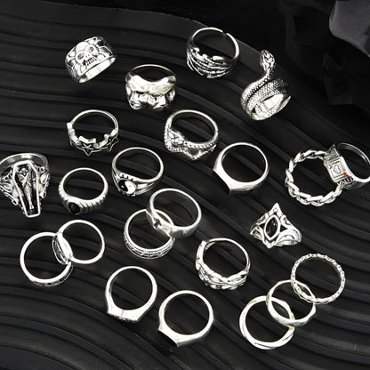 FAXHION 24-60 Pcs Gold Stackable Rings for Women, Knuckle Rings Chunky Gold Ring Set Dainty Stacking Cute Rings, Multiple Sizes Cute Jewelry Set Gift