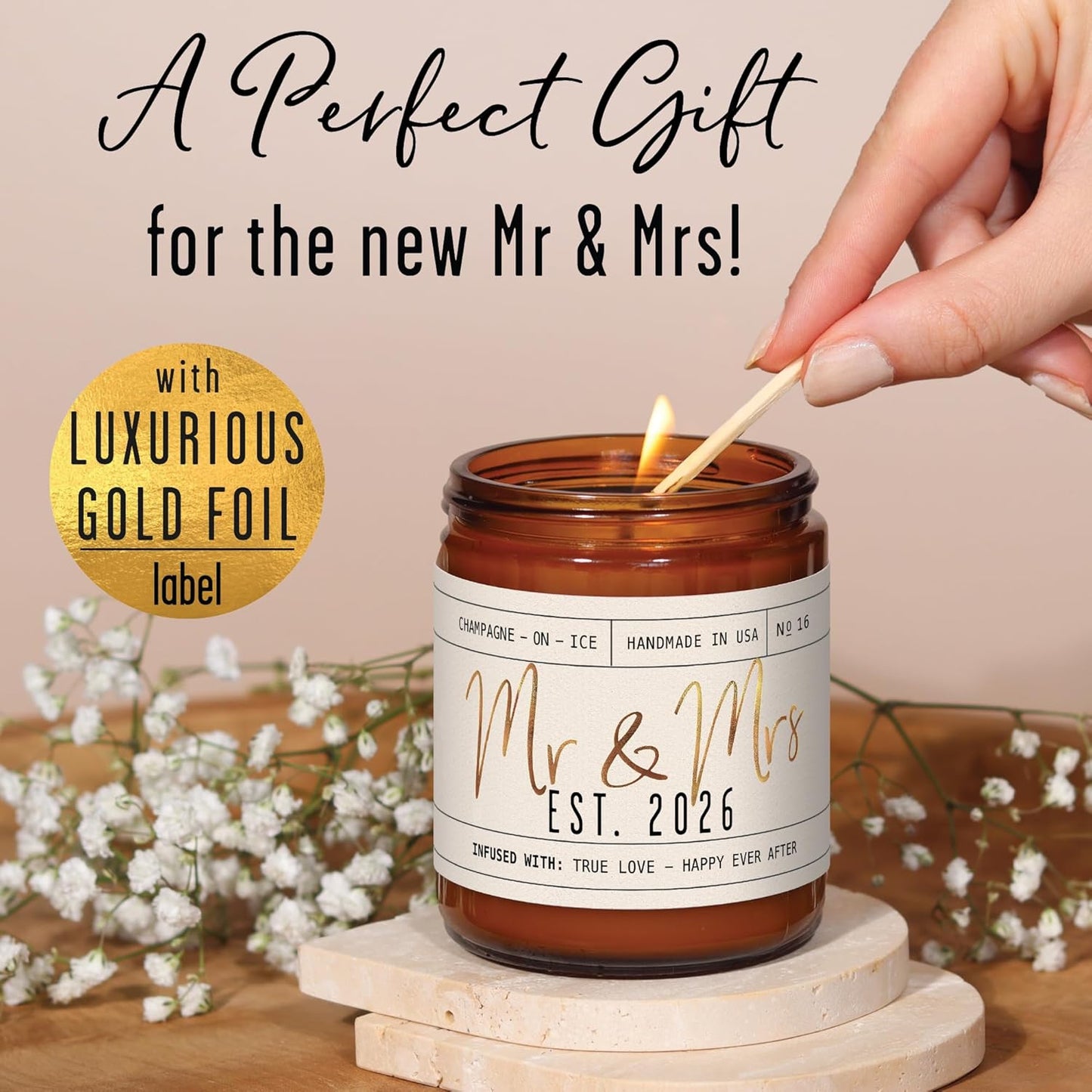 Mr. and Mrs. Est. 2026 Candle: A Thoughtful Gift for Newlyweds