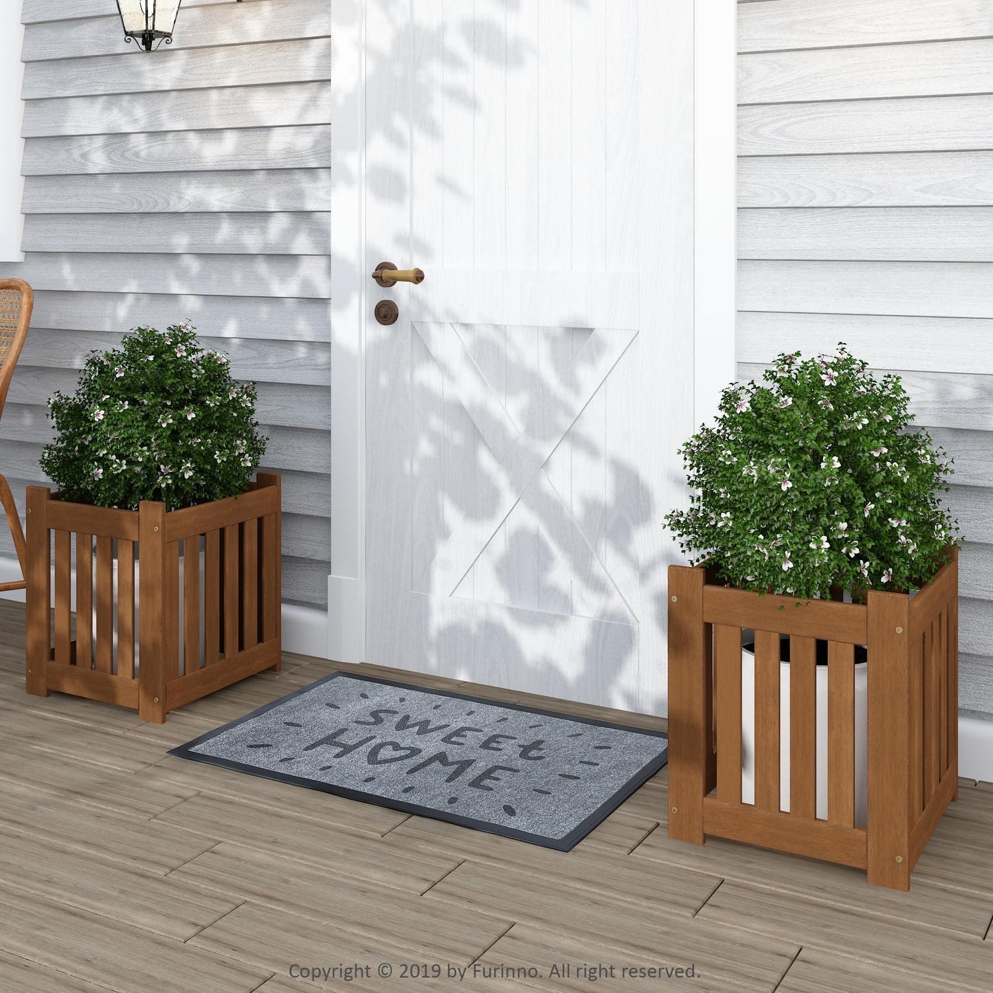 Furinno FG17478 Tioman Outdoor Patio Furniture Hardwood Potting Bench, Natural