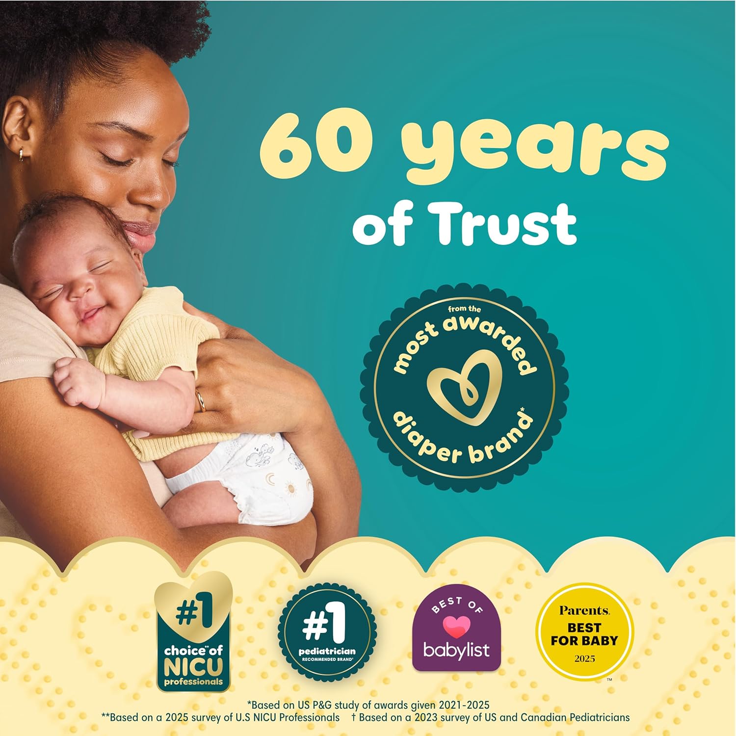 Pampers Swaddlers Disposable Baby Diapers Size 1, One Month Supply (198 Count) with Sensitive Water Based Baby Wipes 6X Pop-Top Packs (336 Count)