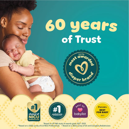 Pampers Swaddlers Disposable Baby Diapers Size 1, One Month Supply (198 Count) with Sensitive Water Based Baby Wipes 6X Pop-Top Packs (336 Count)