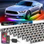 Nilight 4Pcs Car Underglow Neon Accent Strip Lights 252 LEDs RGB 8 Color Sound Active Function Music Mode with Wireless Remote Control Underbody Light Strips for Cars Van SUV Truck