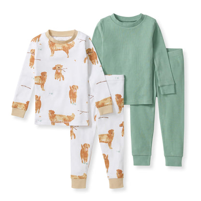 Burt's Bees Baby Organic Cotton Pajamas for Boys, 100% Cotton Pajama Set for Toddlers and Kids, Soft and Stretchable Fabric