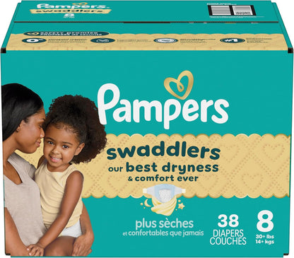 Pampers Swaddlers Windeln, Größe 0 (bis 4,5 kg), 84 Stück, Saugfähig, Hält Babys trocken und bequem, Hautverträgliche Einwegwindel
