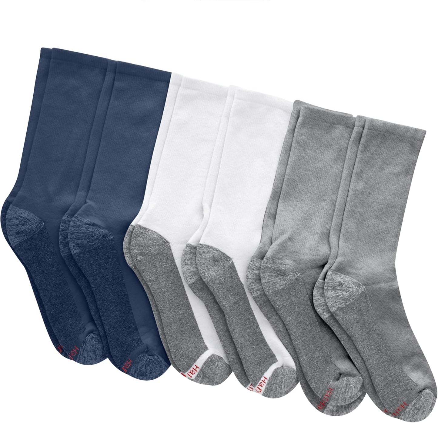 Hanes Herren Crew-Socken Max Cushioned, feuchtigkeitsableitend mit Geruchskontrolle, Multipack