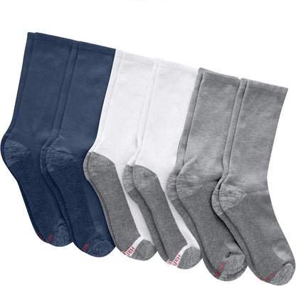 Hanes Herren Crew-Socken Max Cushioned, feuchtigkeitsableitend mit Geruchskontrolle, Multipack