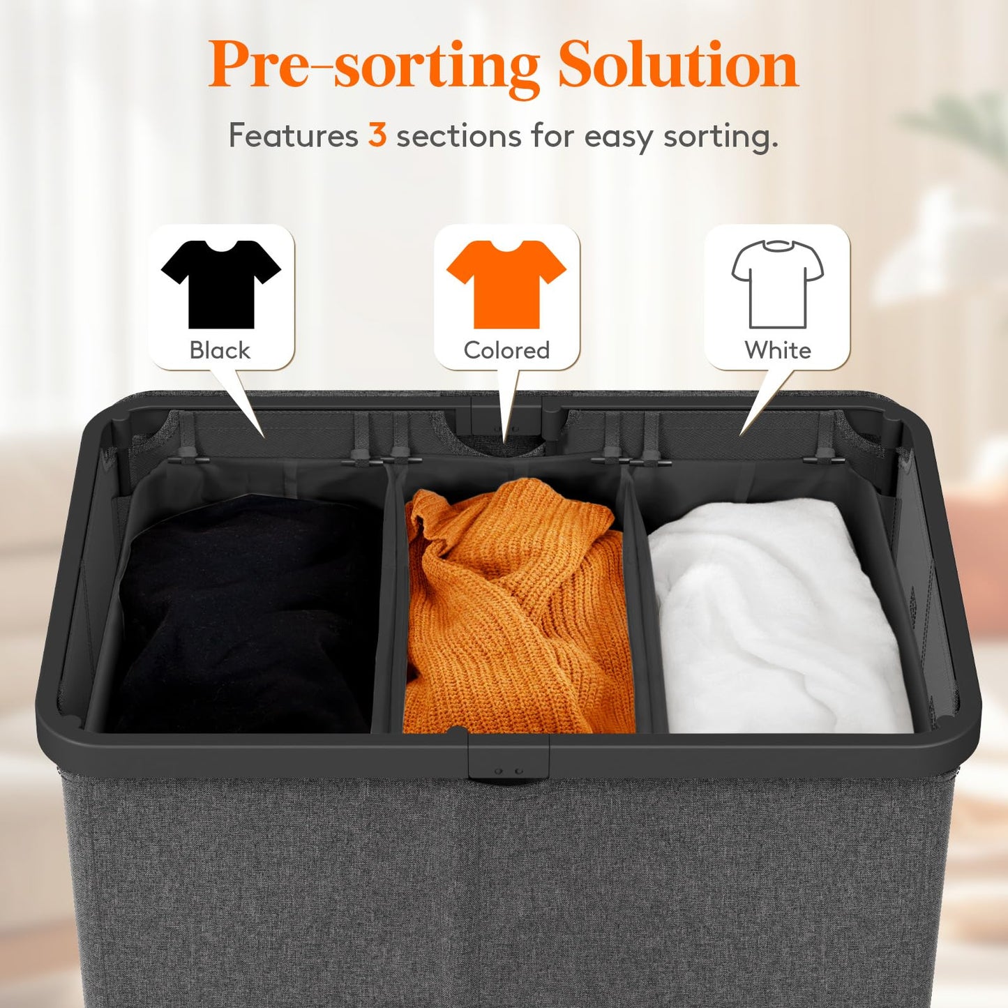 Lifewit 105L Large Laundry Basket with Lid, Laundry Hamper with Plastic Handles and Removable Bag, Foldable Tall Dirty Clothes Hampers for Laundry for Laundry Room, Bedroom, Bathroom, Dorm, Beige