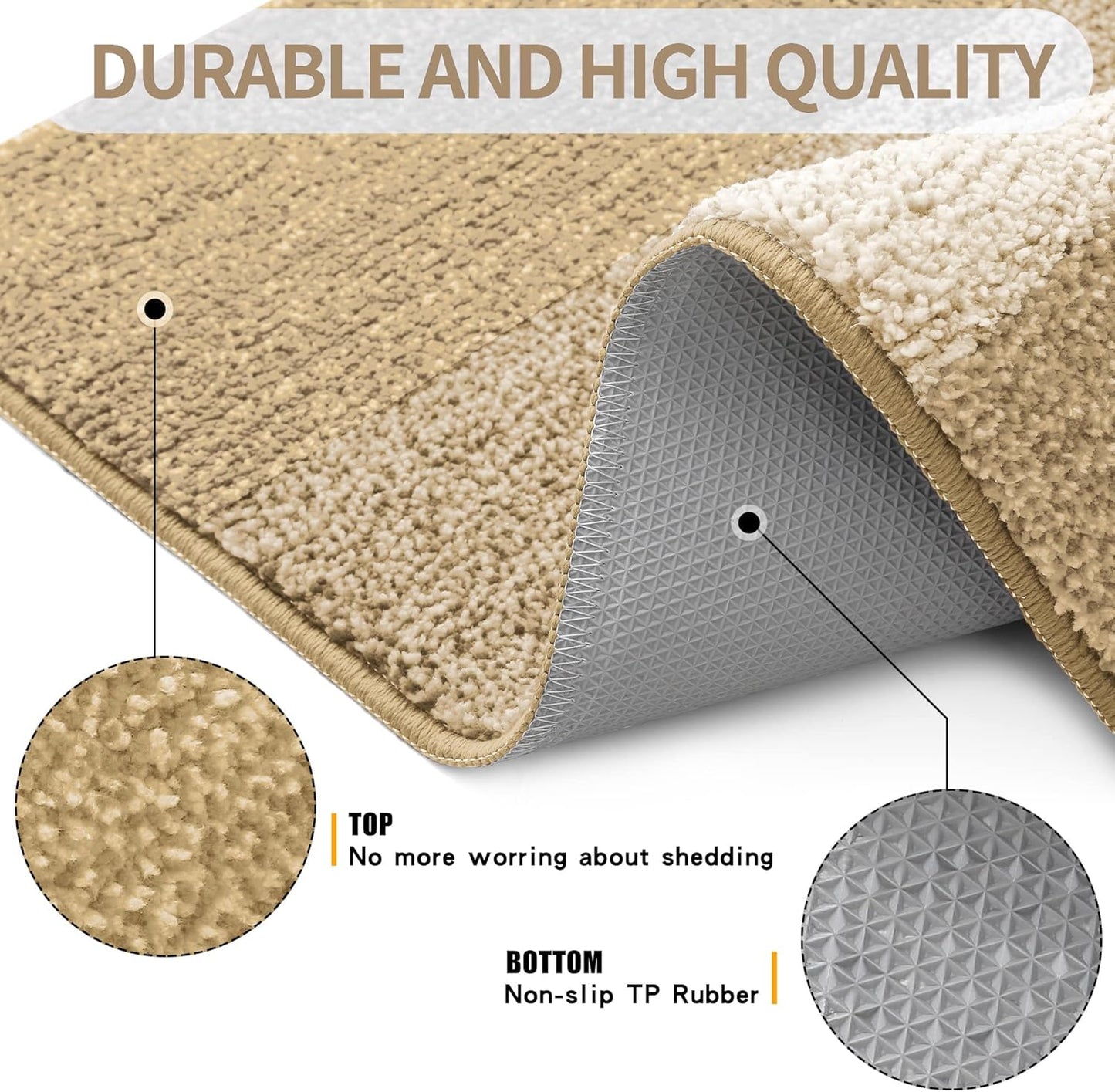 Grandaily Fußmatte für Innenbereich, 50 x 80 cm, rutschfest, Schmutzfänger, saugfähig, für die Haustür, waschbar, gestreift, für den Innenbereich, flach, Willkommensmatte, Eingangsmatte, Grau