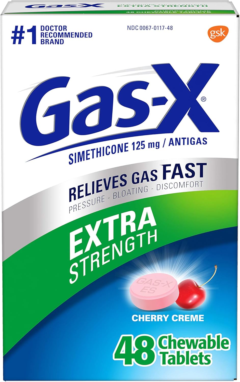 Gas-X Extra Strength Chewables, 48 Count, 4-Pack