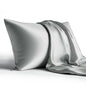 Bedsure Satin Pillow Case Queen Size 2 Pack, Similar to Silk Pillow Cases, Silky Pillowcase Covers for Hair and Skin with Envelope Closure, Gifts for Women Men, Grey, 20x30 Inches