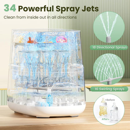 Upgraded Bottle Washer Pro, All-in-One Baby Bottle Washer and Sterilizer & Dryer, Cleaning Machine for Bottles, Pump Parts & Baby Essentials, Replaces Hand Washing, Mothers Day Gifts for Women