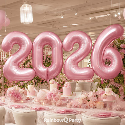 RainbowQ Party 1 Ballon Nummer 40 Zoll für Jungen oder Mädchen Groß Rosa 0-9 Folien-Mylar Großer 1 Zahlenballon Alles Gute zum 1. Geburtstag Party Jubiläumsdekorationen Zubehör