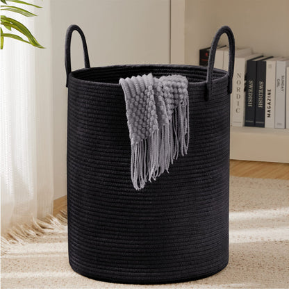 Woven Rope Laundry Hamper Basket by YOUDENOVA, 72L Tall Luandry Basket, Baby Nursery Hamper for Blanket Storage in Bedroom-Large-Jute