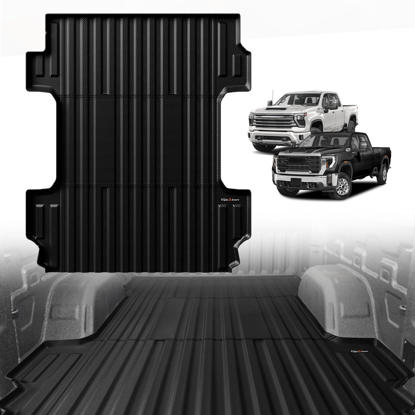 TripleAliners Truck Mat Compatible with 2019-2026 Chevy Silverado 1500 / GMC Sierra 1500 6.6FT Accessories, Truck Bed Mat Heavy Duty Custom Fit All Weather Protection TPE Pickup Liner, Standard Bed